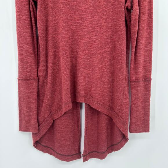 We The Free Free People Burnt Red Soft Turtleneck Tunic Top Split Back Womens XS - Picture 5 of 11